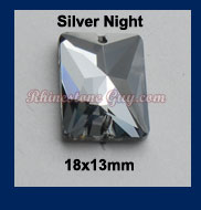 Rg Rectangle Sew On Silver Night